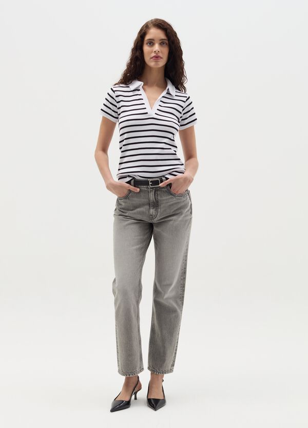 Ovs T-shirt a righe con scollo a polo