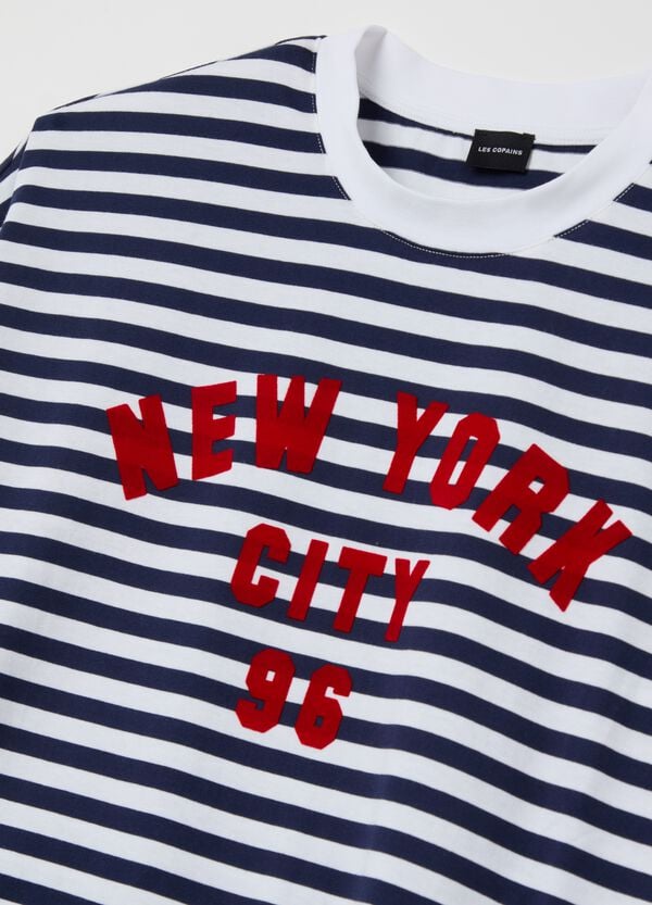 Ovs T-shirt A Righe Con Stampa Lettering