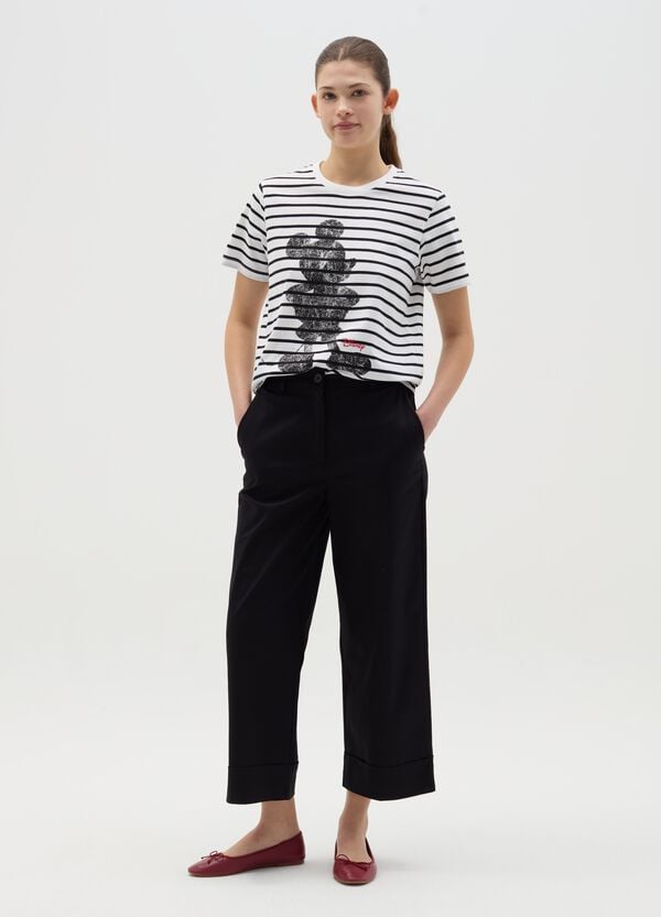 Ovs T-shirt a righe con stampa Topolino