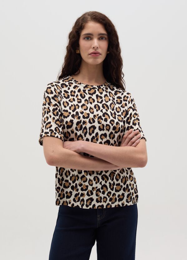 Ovs T-shirt Animalier Con Maniche A Kimono