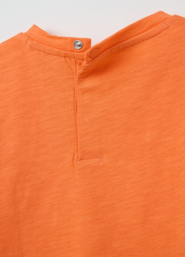Ovs T-shirt Arancione In Cotone Bio Con Tasca