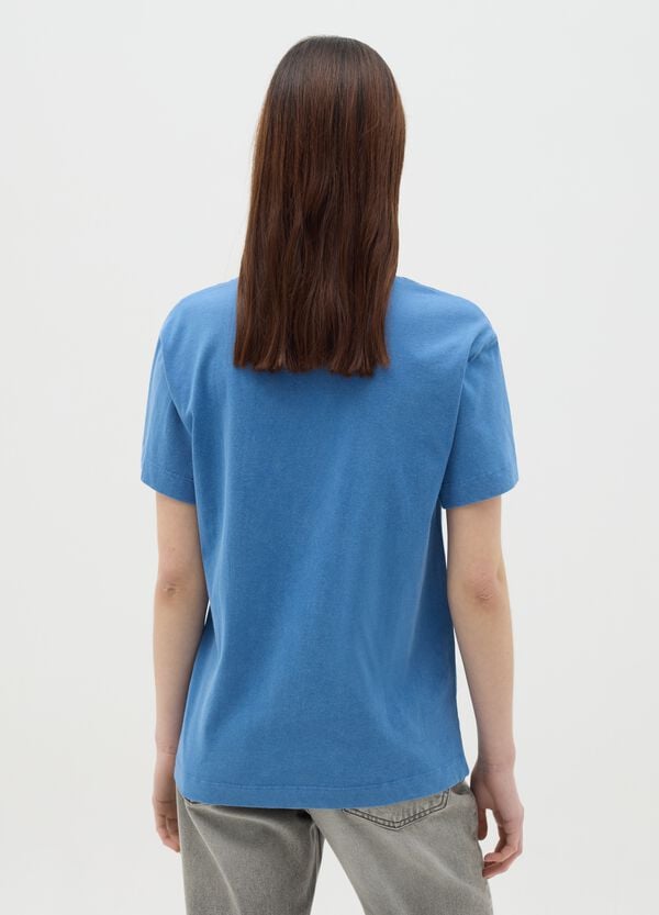 Ovs T-shirt Azzurra Con Stampa Stitch