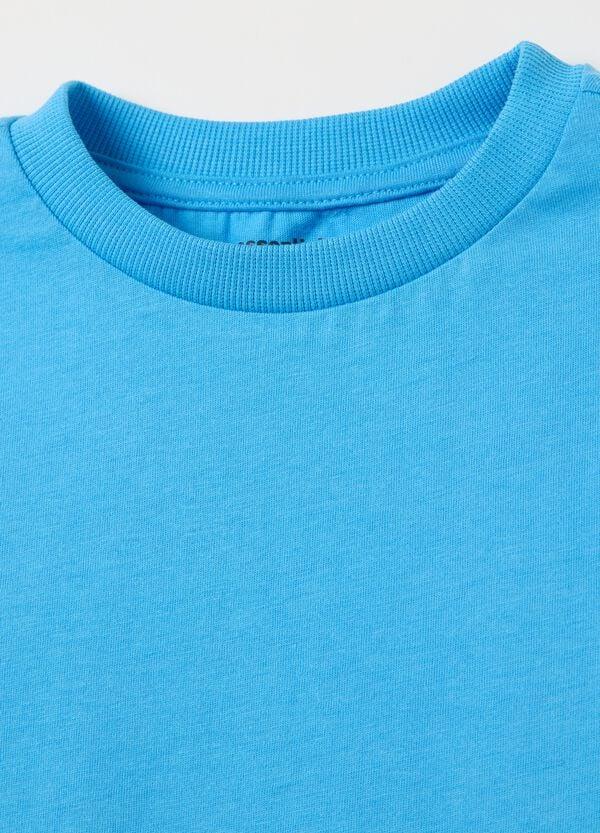 Ovs T-shirt Azzurra In Cotone Con Scollo Rotondo