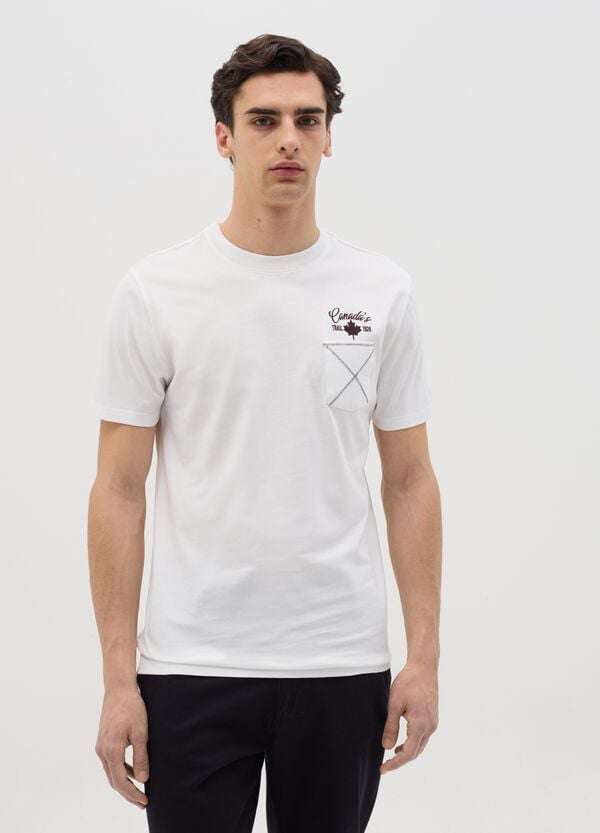 Ovs T-shirt Bianca A Maniche Corte Canada's Trail