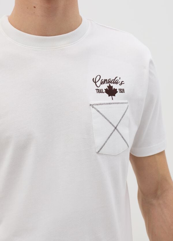 Ovs T-shirt Bianca A Maniche Corte Canada's Trail
