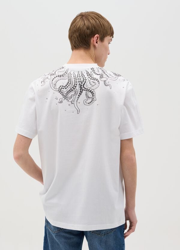 Ovs T-shirt Bianca A Maniche Corte Con Stampa