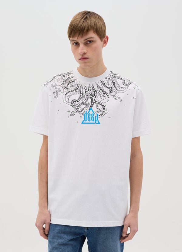 Ovs T-shirt bianca a maniche corte con stampa