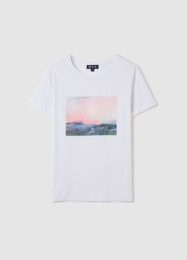 Ovs T-shirt bianca a maniche corte in cotone Curvy