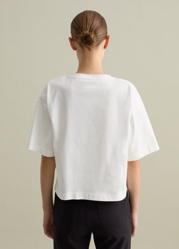 Ovs T-shirt Bianca Con Ricamo Paisley