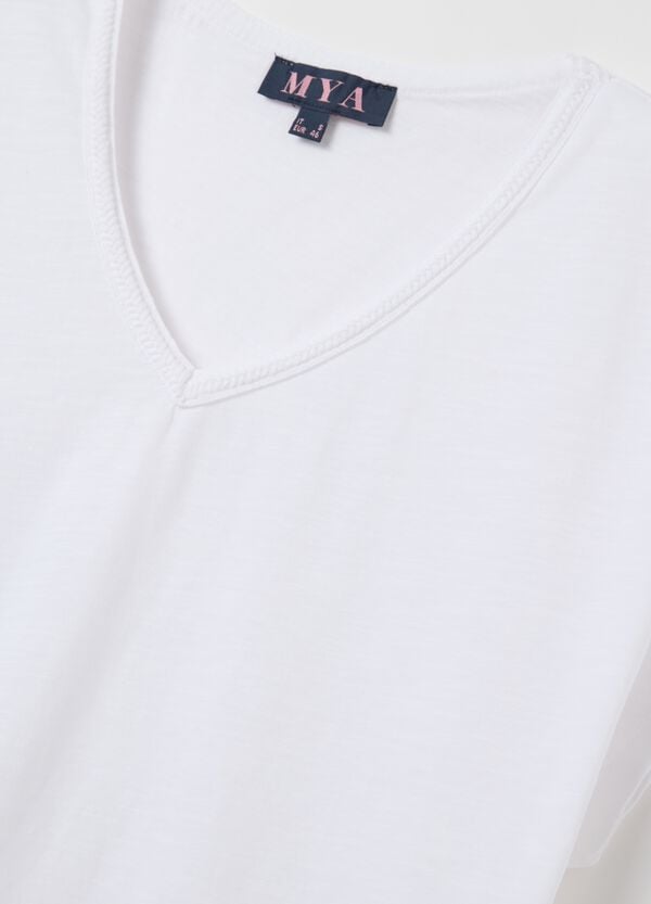 Ovs T-shirt Bianca Con Scollo A V Curvy