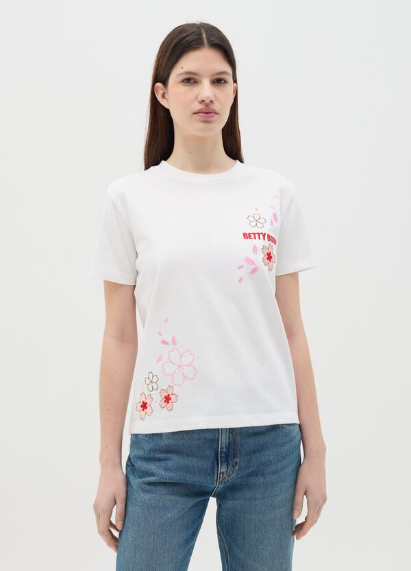 Ovs T-shirt Bianca In Cotone Con Stampa Betty Boop