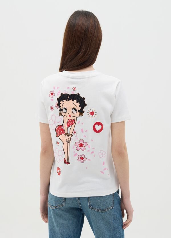Ovs T-shirt Bianca In Cotone Con Stampa Betty Boop