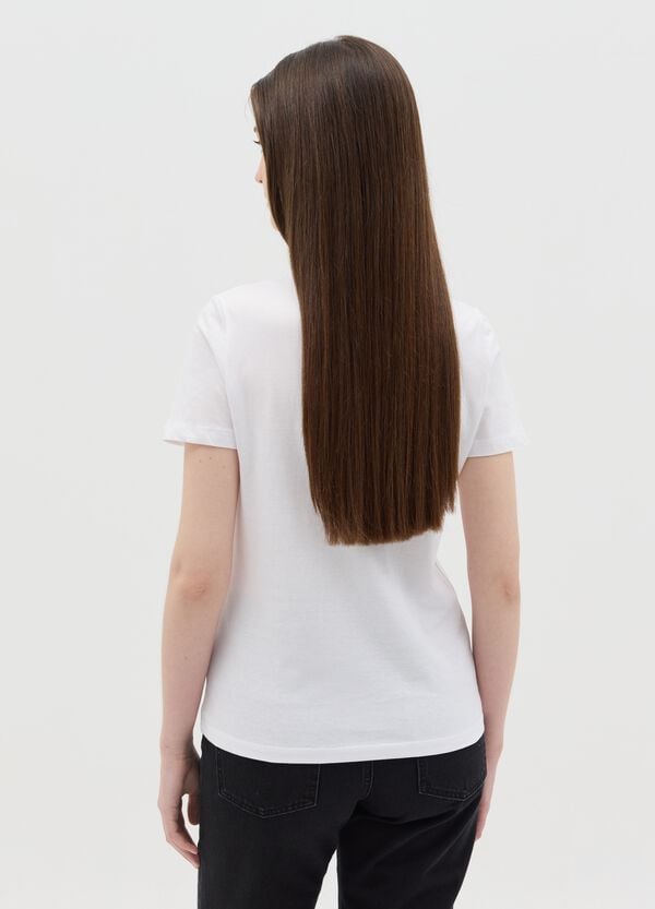 Ovs T-shirt Bianca In Cotone Con Stampa Fiore