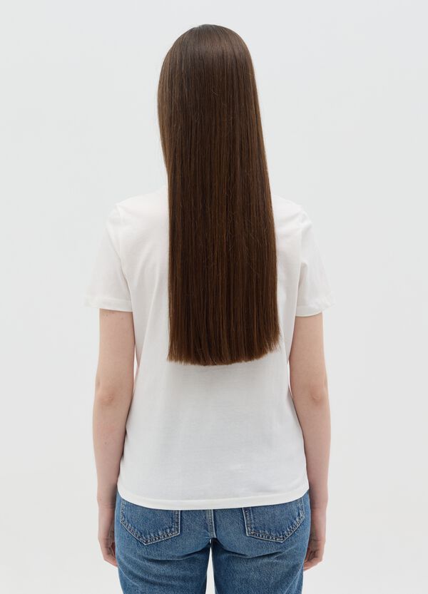 Ovs T-shirt Bianca In Cotone Con Stampa Fiori