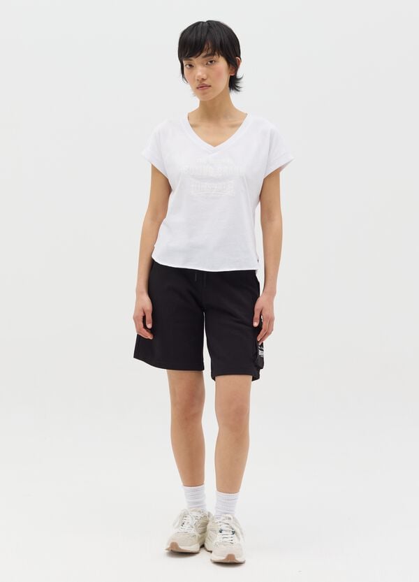 Ovs T-shirt Bianca In Cotone Con Stampa Glitterata