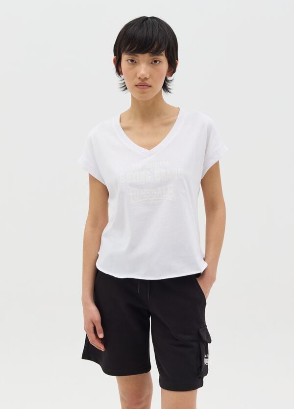 Ovs T-shirt bianca in cotone con stampa glitterata