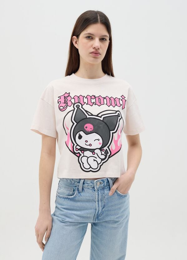 Ovs T-shirt Bianca In Cotone Con Stampa Kuromi