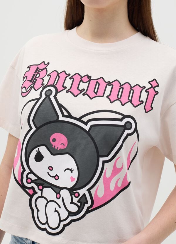 Ovs T-shirt Bianca In Cotone Con Stampa Kuromi