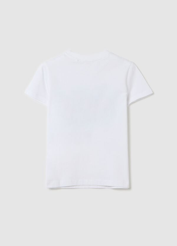 Ovs T-shirt Bianca In Cotone Con Stampa "Street Art"