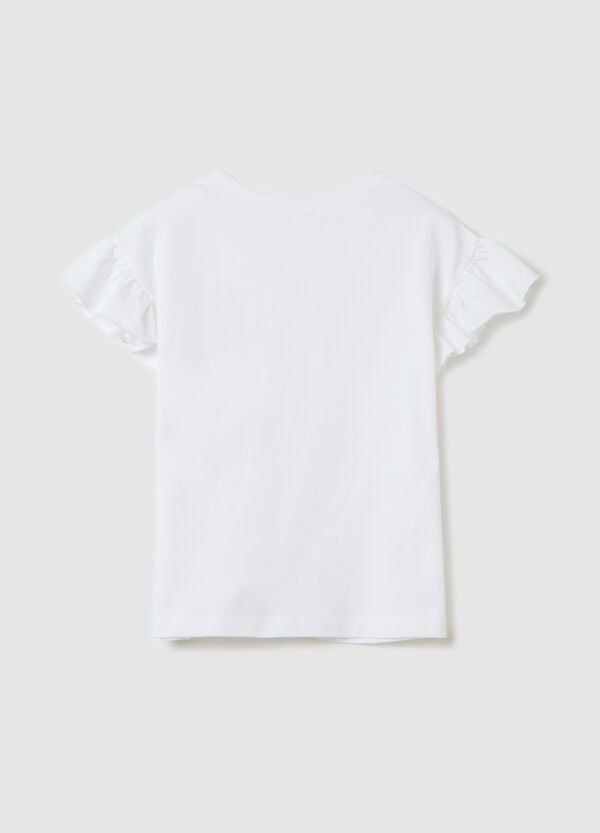 Ovs T-shirt Bianca In Cotone Con Strass