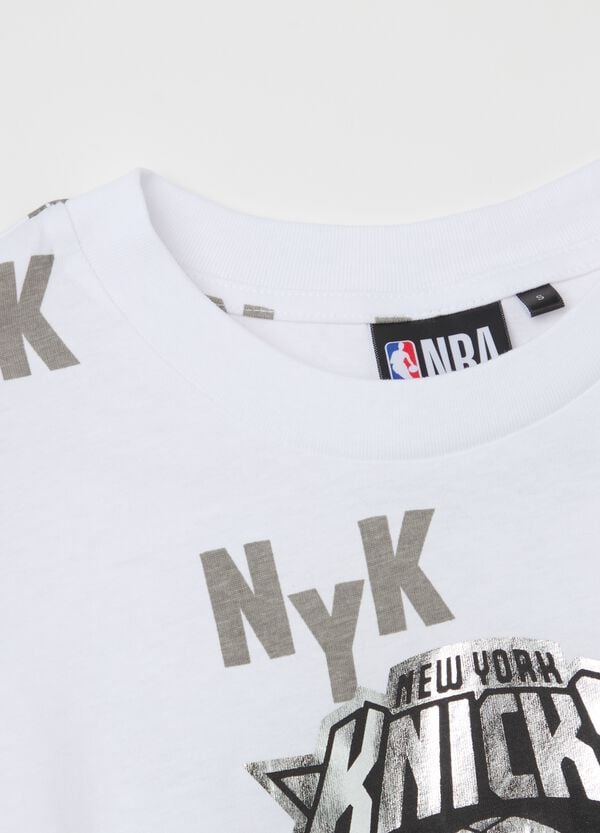 Ovs T-shirt Bianca Stampa NBA New York Knicks