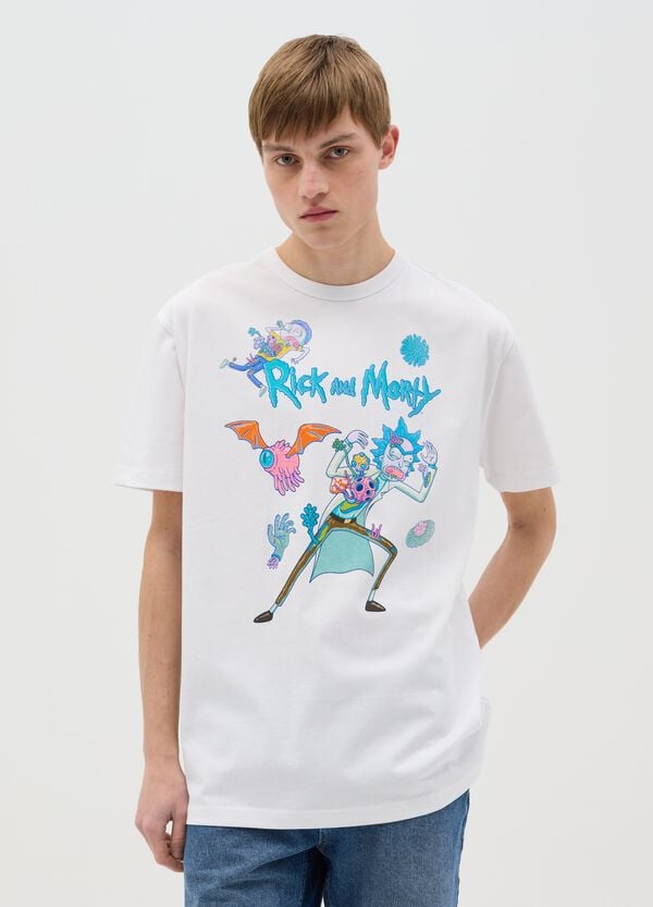 Ovs T-shirt bianca stampa Rick and Morty