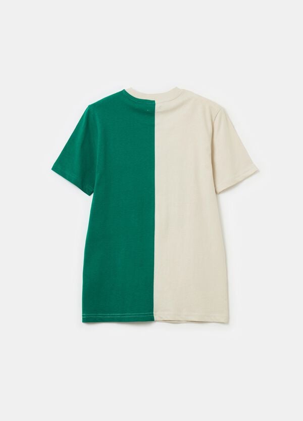 Ovs T-shirt Bicolore Con Stampa Lettering