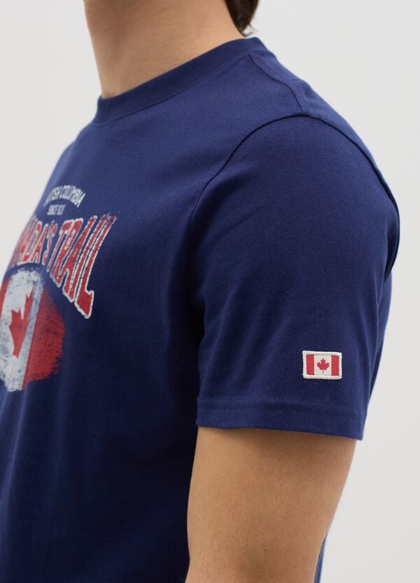 Ovs T-shirt Blu Con Stampa Canada's Trail