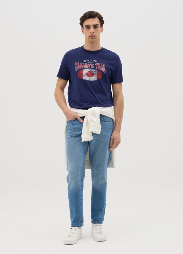 Ovs T-shirt blu con stampa Canada's Trail