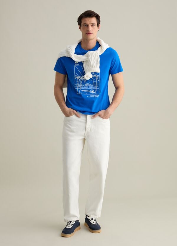 Ovs T-shirt blu con stampa grafica California surf