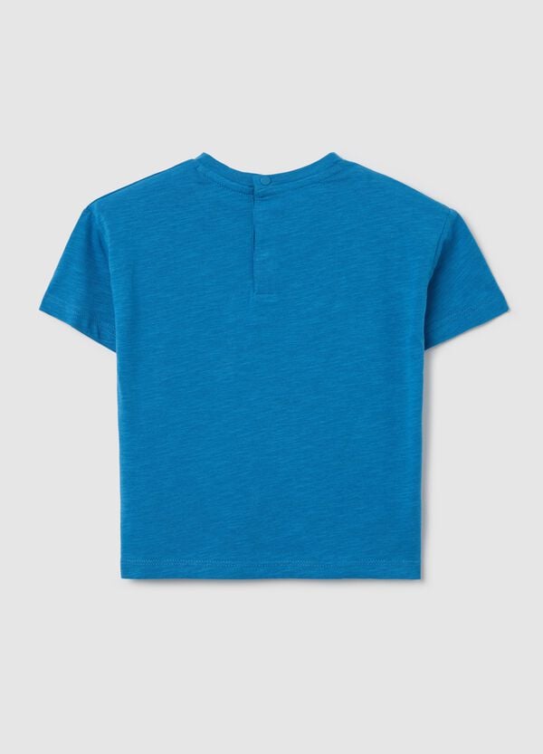 Ovs T-shirt Blu In Cotone Bio Con Tasca