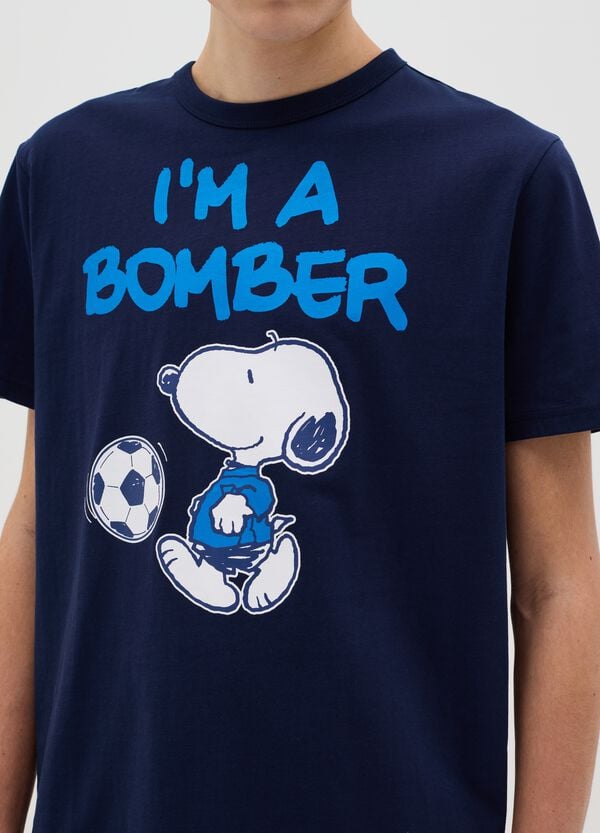 Ovs T-shirt Blu Stampa Snoopy Calciatore