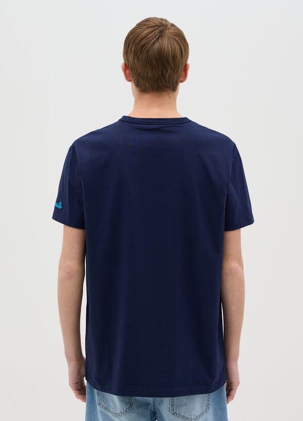 Ovs T-shirt Blu Stampa Snoopy Calciatore