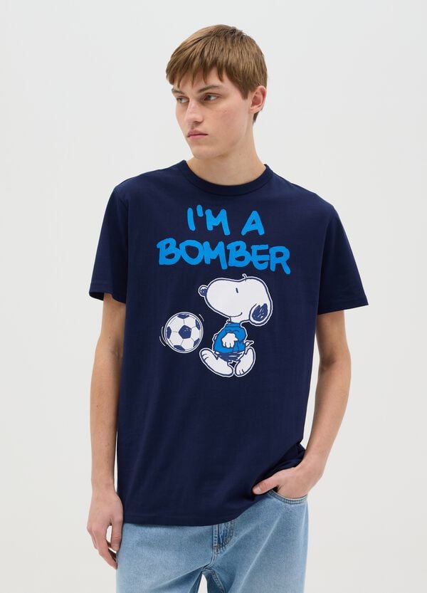 Ovs T-shirt blu stampa Snoopy calciatore