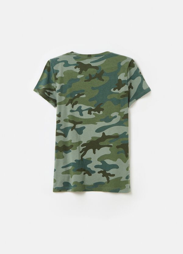 Ovs T-shirt Camouflage Con Stampa Logo