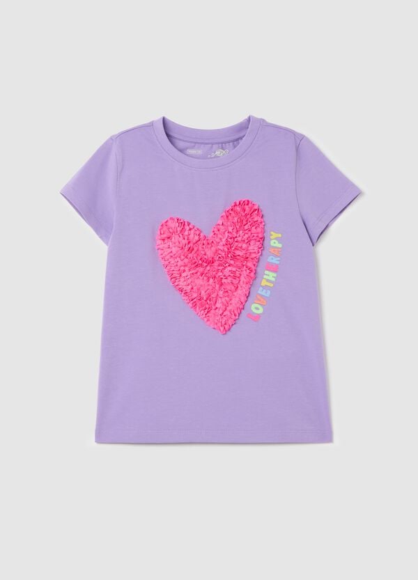 Ovs T-shirt con applicazione cuore e ricamo