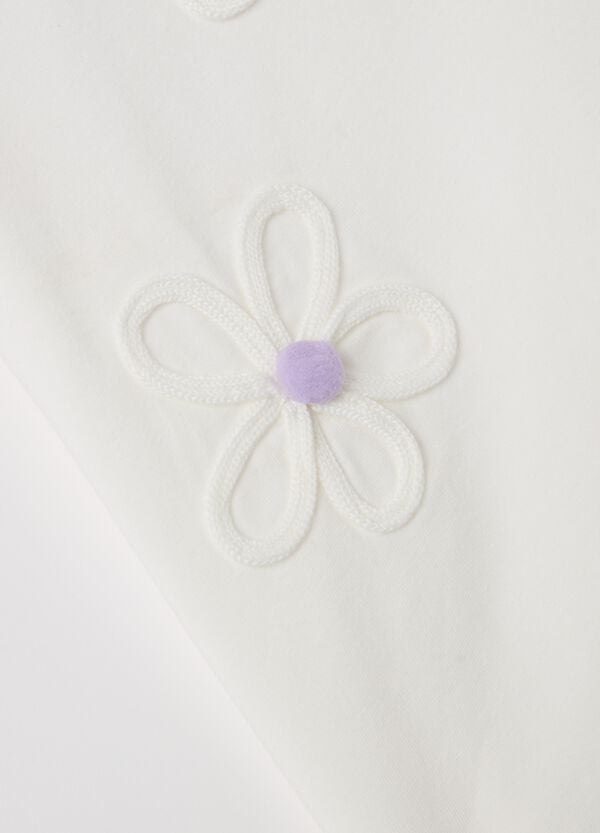 Ovs T-shirt Con Applicazione Fiori E Pon Pon