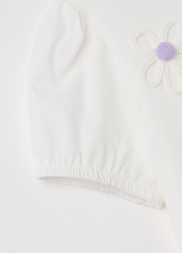 Ovs T-shirt Con Applicazione Fiori E Pon Pon