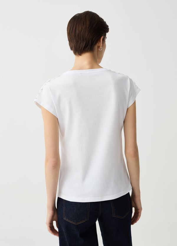 Ovs T-shirt Con Applicazione In Pizzo Floreale