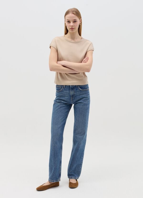 Ovs T-shirt Con Maniche A Kimono Beige