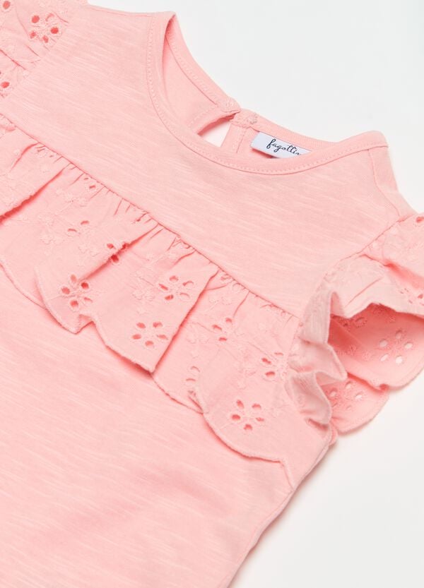 Ovs T-shirt Con Rouches In Sangallo