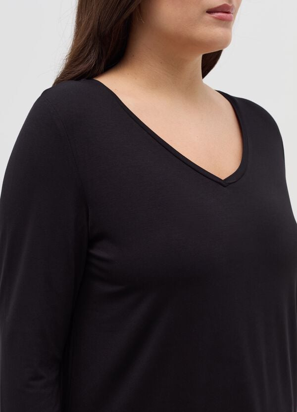 Ovs T-shirt Con Scollo A V Curvy