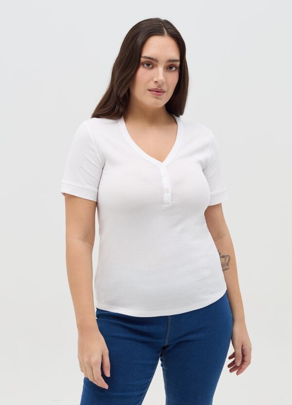 Ovs T-shirt con scollo serafino a V Curvy