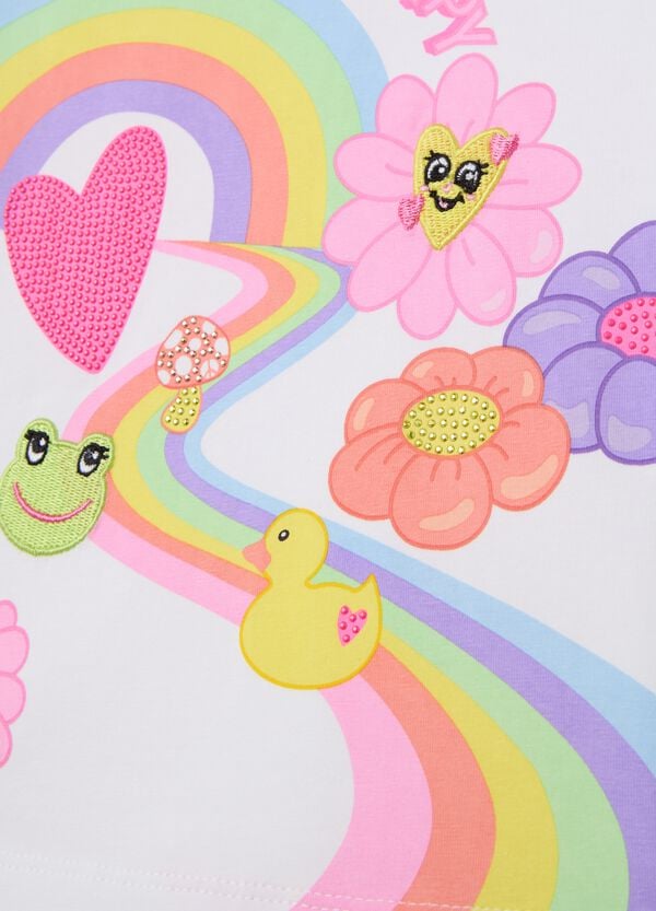 Ovs T-shirt Con Stampa Arcobaleno E Fiori