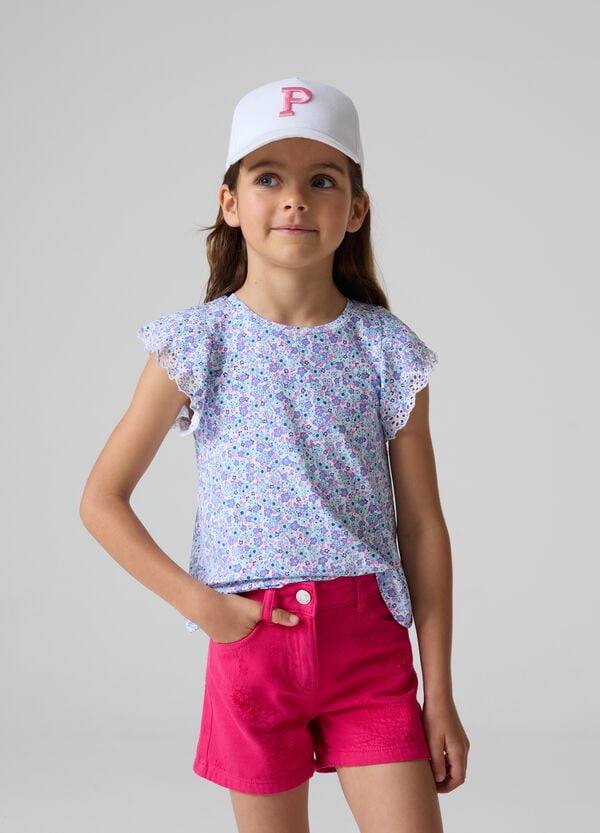Ovs T-shirt Con Stampa E Ricamo Sangallo