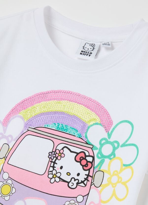 Ovs T-shirt Con Stampa Hello Kitty E Paillettes