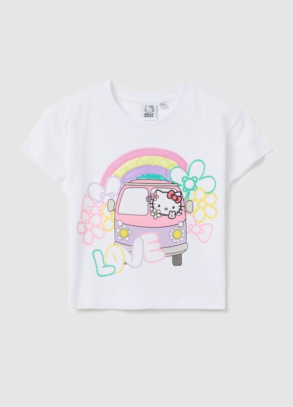 Ovs T-shirt con stampa Hello Kitty e paillettes