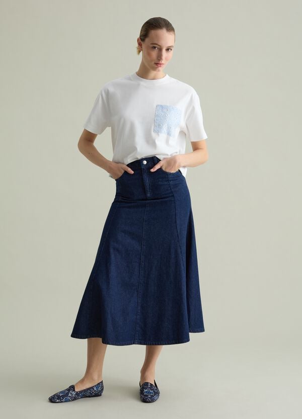 Ovs T-shirt con tasca in sangallo