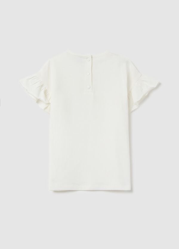 Ovs T-shirt Con Volant E Applicazione Fiore
