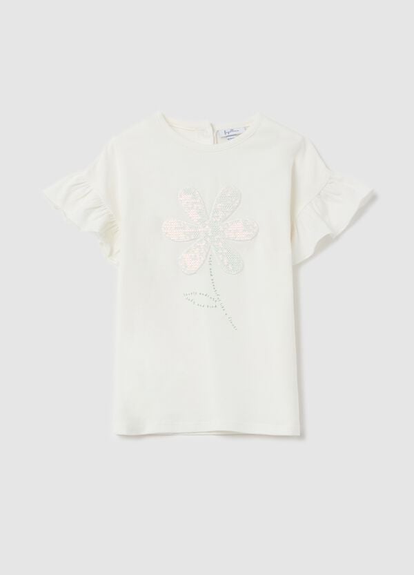 Ovs T-shirt con volant e applicazione fiore